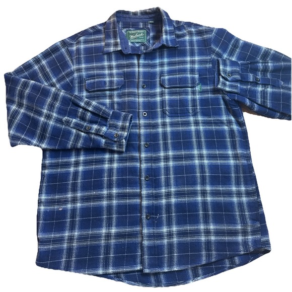 Woolrich Other - Woolrich Shirt Mens XL Blue Plaid Brawny Flannel Thick Shacket Gorpcore Outdoors